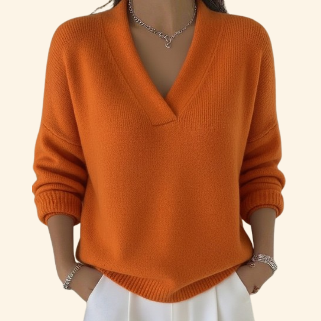 Adeline | Women’s Relaxed V-Neck Pullover Sweater